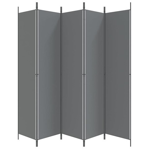 Parawan 5-panelowy, antracytowy,250x220 cm, tkanina Lumarko!