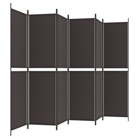  Parawan 6-panelowy, brązowy, 300x200 cm, tkanina Lumarko!