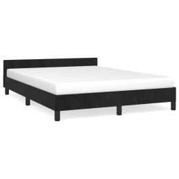  Rama łóżka z zagłówkiem, czarna, 140x190 cm, aksamitna Lumarko!