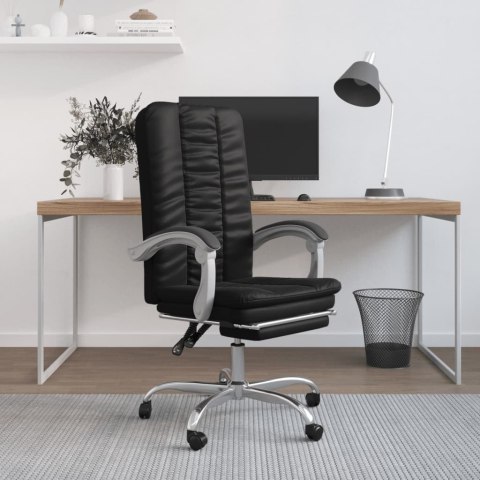  Rozkładany fotel biurowy, czarny, sztuczna skóra Lumarko!