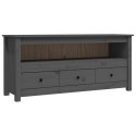  Szafka pod telewizor, szara, 114x35x52 cm, lite drewno sosnowe Lumarko!