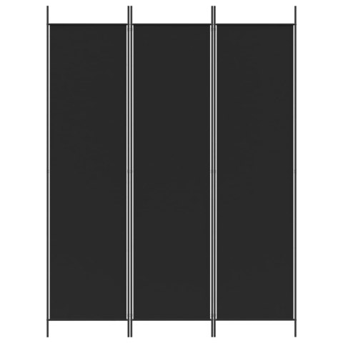  Parawan 3-panelowy, czarny, 150x200 cm, tkanina Lumarko!