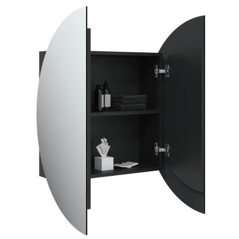  Szafka łazienkowa z lustrem i LED, czarny, 54x54x17,5 cm Lumarko!