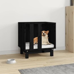  Domek dla psa, czarny, 50x40x52 cm, lite drewno sosnowe Lumarko!