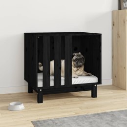  Domek dla psa, czarny, 60x45x57 cm, lite drewno sosnowe Lumarko!