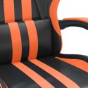  Obrotowy fotel gamingowy z podnóżkiem, czarno-pomarańczowy Lumarko!