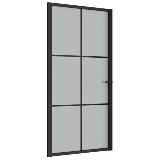 VidaXL Drzwi wewnętrzne, 102,5x201,5 cm, czarne, szkło i aluminium
