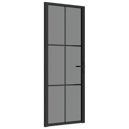  Drzwi wewnętrzne, 76x201,5 cm, czarne, szkło ESG i aluminium Lumarko!