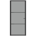  Drzwi wewnętrzne, 93x201,5 cm, czarne, szkło ESG i aluminium Lumarko!