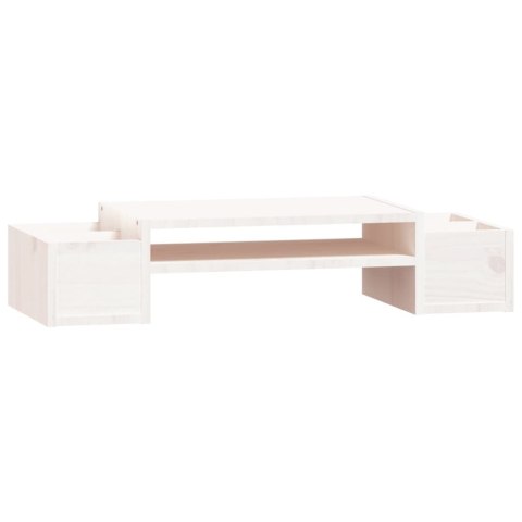  Podstawka na monitor, biały, 70x27,5x15 cm, lite drewno sosnowe Lumarko!