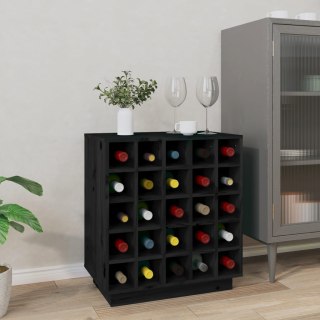  Szafka na wino, czarna, 55,5x34x61 cm, lite drewno sosnowe Lumarko!