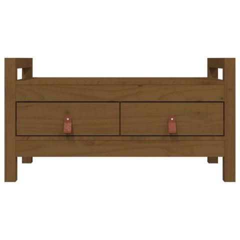  Ławka do przedpokoju, miodowy brąz, 80x40x43 cm, drewno sosnowe Lumarko!