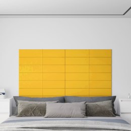  Panele ścienne, 12 szt., żółte, 90x15 cm, aksamit, 1,62 m² Lumarko!