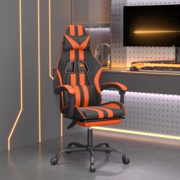  Fotel gamingowy z podnóżkiem, czarno-pomarańczowy Lumarko!