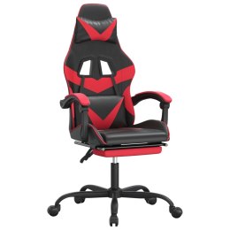  Obrotowy fotel gamingowy z podnóżkiem, czarno-czerwony Lumarko!