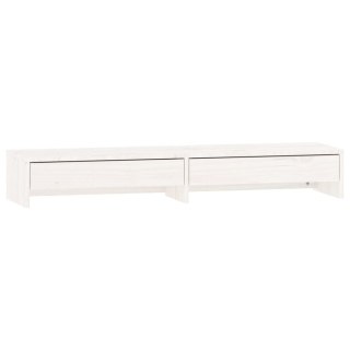  Podstawka na monitor, biała, 100x27x15 cm, lite drewno sosnowe Lumarko!