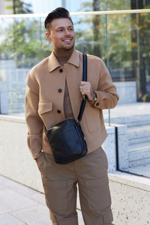 Elegancka listonoszka męska ze skóry naturalnej — Peterson