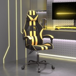  Fotel gamingowy, czarno-złoty, sztuczna skóra Lumarko!