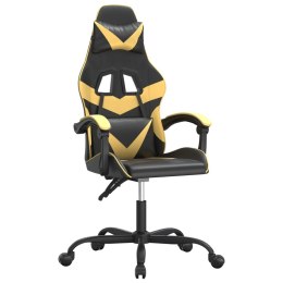  Fotel gamingowy, czarno-złoty, sztuczna skóra Lumarko!