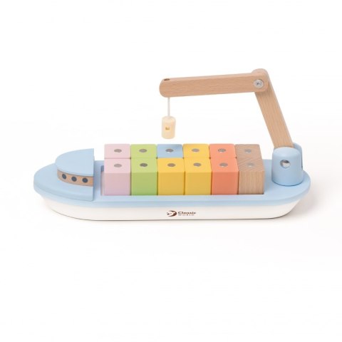 CLASSIC WORLD Drewniany Statek Układanie Bloków 13 el. Lumarko!