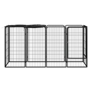  Kojec dla psa, 10 paneli, czarny, 50x100 cm, stal Lumarko!