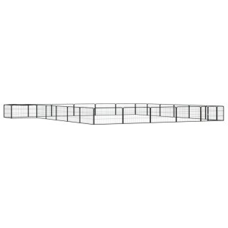  Kojec dla psa, 24 panele, czarny, 100x50 cm, stal Lumarko!