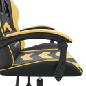  Obrotowy fotel gamingowy, czarno-złoty, sztuczna skóra Lumarko!