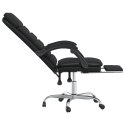  Rozkładane, masujące krzesło biurowe, czarne, sztuczna skóra Lumarko!