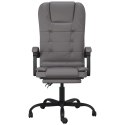  Rozkładane, masujące krzesło biurowe, szare, sztuczna skóra Lumarko!