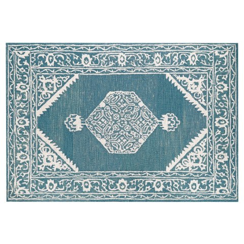  Dywan wełniany 140 x 200 cm biało-niebieski GEVAS