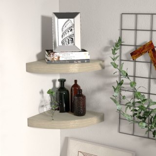  Narożne półki ścienne, 2 szt., kolor dębowy, 25x25x3,8 cm, MDF Lumarko!