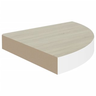  Narożna półka ścienna, dąb i biel, 25x25x3,8 cm, MDF Lumarko!