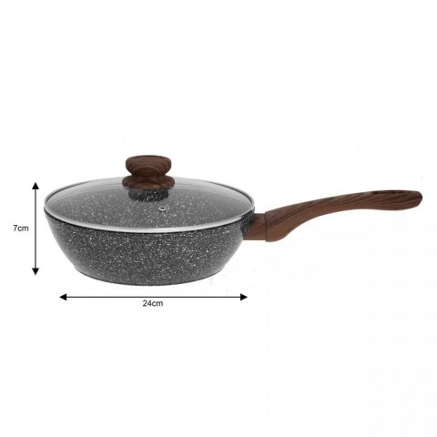  Wok Granitowy 24cm Granit Wood Kinghoff Kh-1583 Lumarko!