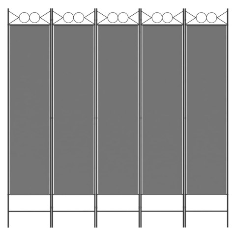  Parawan 5-panelowy, antracytowy, 200x200 cm, tkanina Lumarko!