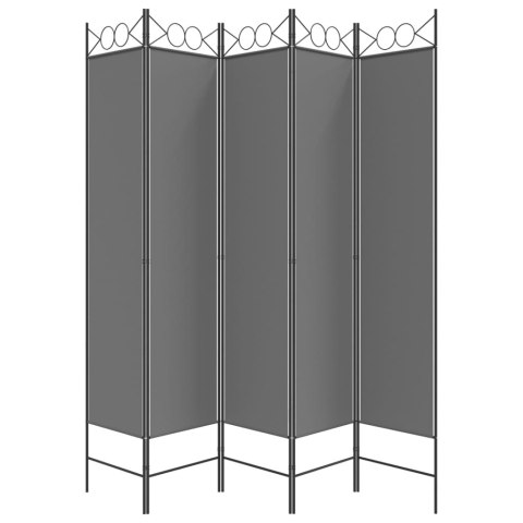  Parawan 5-panelowy, antracytowy, 200x200 cm, tkanina Lumarko!