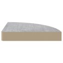  Narożne półki ścienne, 4 szt., szarość betonu, 25x25x3,8 cm MDF Lumarko!