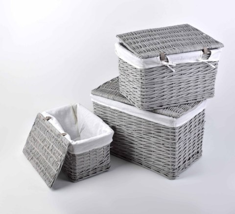 PINO Komplet 3 KUFRÓW wiklinowych 58x38xh38/51x32xh32/44x26xh26cm Lumarko!