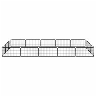  Kojec dla psa, 16 panele, czarny, 100x50 cm, stal Lumarko!