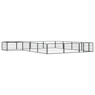  Kojec dla psa, 16 panele, czarny, 100x50 cm, stal Lumarko!