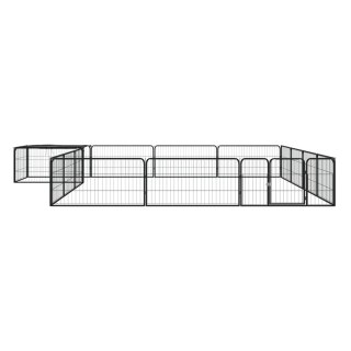  Kojec dla psa, 16 panele, czarny, 100x50 cm, stal Lumarko!