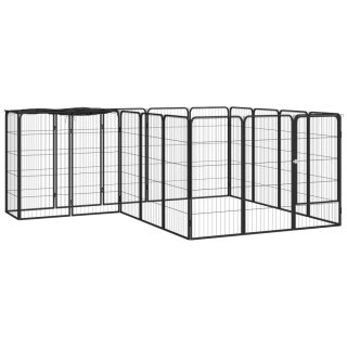  Kojec dla psa, 18 paneli, czarny, 50x100 cm, stal Lumarko!