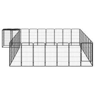  Kojec dla psa, 34 paneli, czarny, 50x100 cm, stal Lumarko!