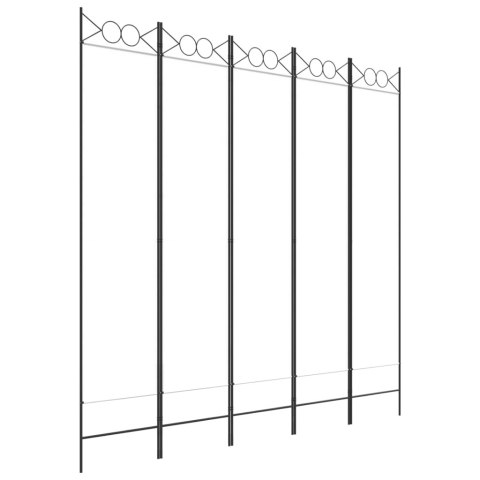  Parawan 5-panelowy, biały, 200x200 cm, tkanina Lumarko!