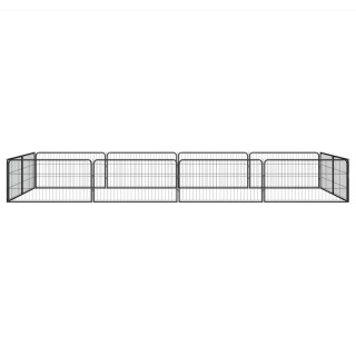  Kojec dla psa, 12 panele, czarny, 100x50 cm, stal Lumarko!