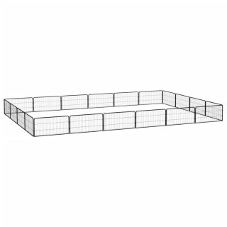  Kojec dla psa, 20 panele, czarny, 100x50 cm, stal Lumarko!