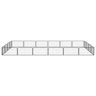  Kojec dla psa, 20 panele, czarny, 100x50 cm, stal Lumarko!
