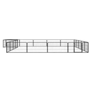  Kojec dla psa, 20 panele, czarny, 100x50 cm, stal Lumarko!