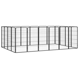  Kojec dla psa, 20 paneli, czarny, 50x100 cm, stal Lumarko!