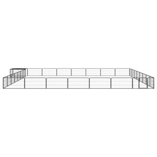  Kojec dla psa, 32 panele, czarny, 100x50 cm, stal Lumarko!