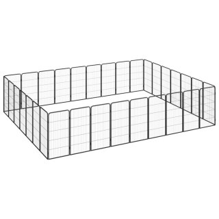  Kojec dla psa, 32 paneli, czarny, 50x100 cm, stal Lumarko!